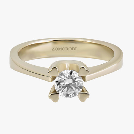 Four-Prong Diamond Solitaire Ring